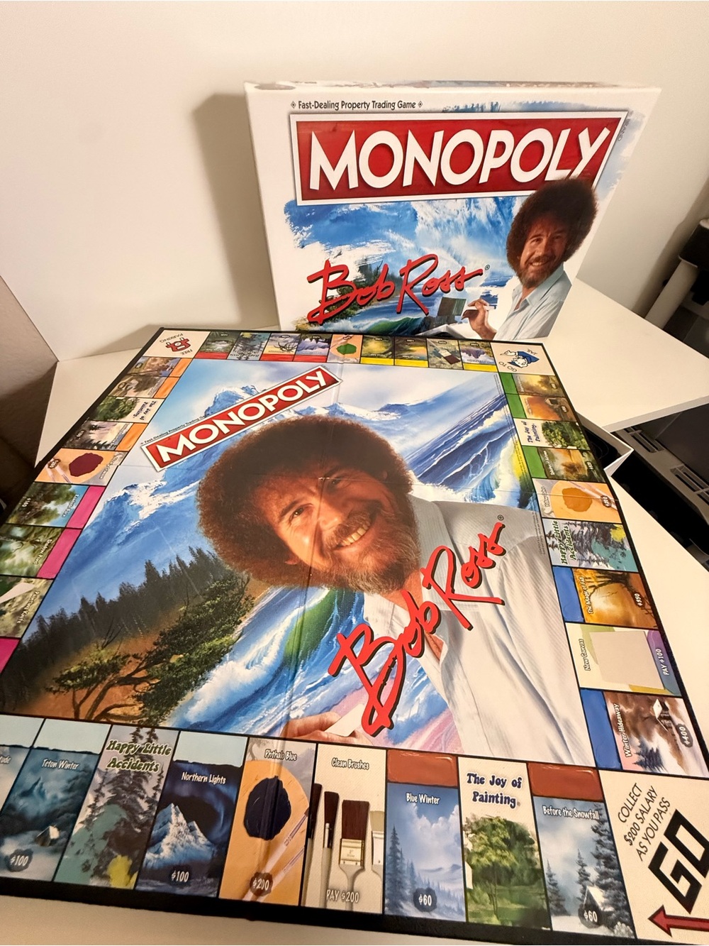 Bob Ross Edition Board Game - White/Blue - played once